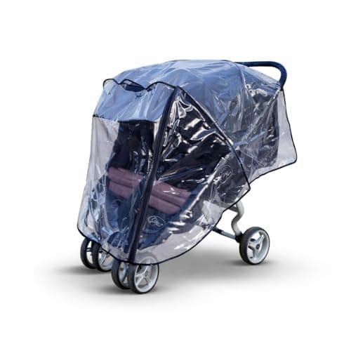 Image of Rain Cover for Twin Baby Jogger City Mini Double Series,Made in The UK from Supersoft PVC