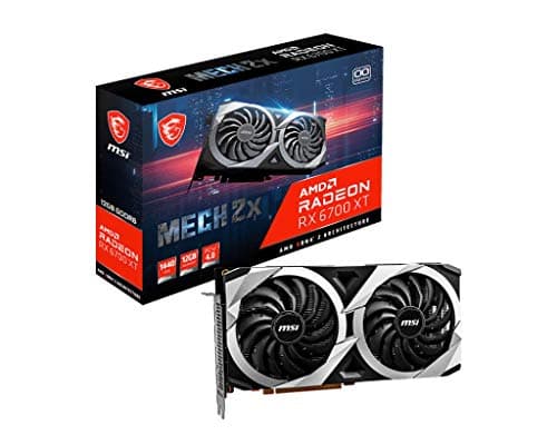 Image of MSI Radeon RX 6700 XT MECH 2X 12G OC Gaming Graphics Card - 12GB GDDR6, 2620MHz, PCI Express 4, 192-bit, 3x DP v 1.4, HDMI 2.1 (Supports 4K & 8K)