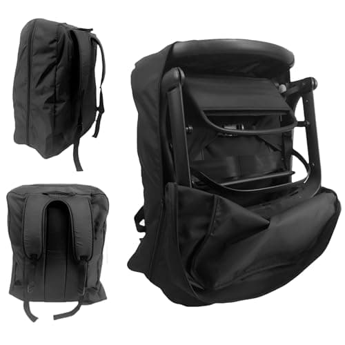 Image of Stroller Travel Bag Padded Pram Backpack, compatible with Bugaboo Butterfly Strollers, for Silver Cross Clic Pushchair, Baby Stroller Storage Bag with Backpack Straps for Airplane Airport Gate Check