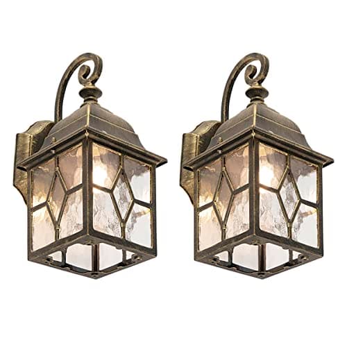 Image of Qazqa - Set of 2 Romantic Outdoor wall Lanterns Bronze - London Garden- - Country - Suitable for LED E27 | 1 Light - Aluminium Outdoor wall Light - Suitable for