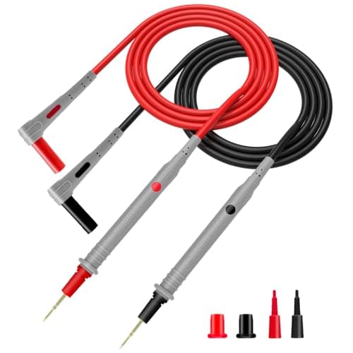 Image of KAIWEETS Silicone Test Leads Multimeter Probes 48-Inch Silicone Wire Gold-Plated Tips CAT III 1000V & CAT IV 600V 20A Compatible with Digital Multimeters & Clamp Meters KET20