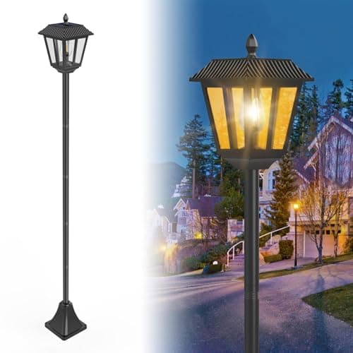 Image of Artrastar 1.8m Solar Lamp Post for Outdoor, Solar Garden Lights, IP44 Weatherproof Warm White LED Light for Pathway Driveway Patio Street (1 Pack)