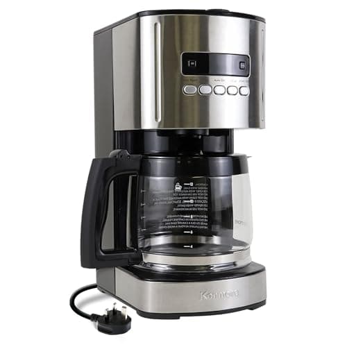 Image of Kenmore Filter Coffee Machines 12-Cup Drip Coffee Makers with 1.8L Glass Pot for Ground Coffee Digital Display Programmable Timer Reusable Filter Auto Shut Off Warming Plate Kitchen Appliances Black