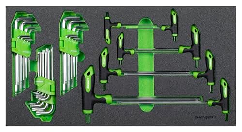 Image of Siegen by Sealey 35pc T-Handle & Standard Hex/TRX-Star* Key Set with Tool Tray - S01280