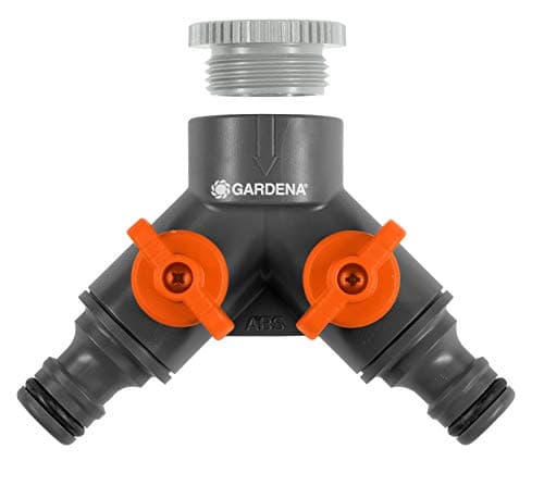 Image of Gardena 940 (936) - 2-way tap valve - 21 mm - G 1/2 inch or 26.5 mm - silver