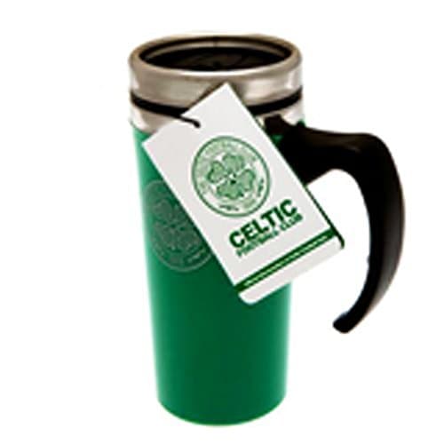 Image of Celtic FC Official Football Aluminium Travel Mug (One Size) (Green/Silver) 450 ml