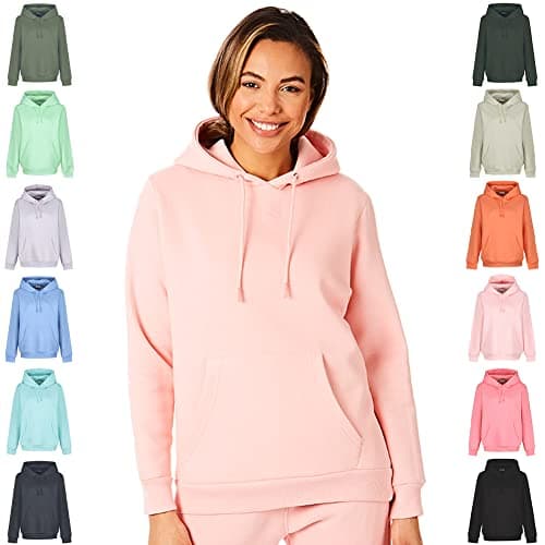 Image of Light & Shade Women’s Fleece Pullover Hoodie with Pocket Soft Hooded Sweatshirt with Drawstring Casual Lounge & Gym Wear (Rose, L)