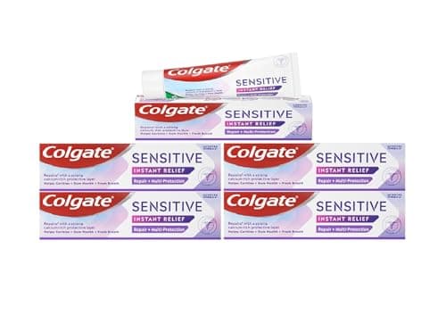 Image of Colgate Sensitive Instant Relief Repair + Multi Protection Toothpaste 75 ml Pack of 5, Blocks Pain Instantly, Prevents Sensitivity, Gently Removes Stains (5 x 75 ml)