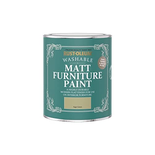 Image of Rust-Oleum Green Furniture & Skirting Board Paint in Matt Finish - Sage Green 750ml