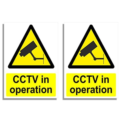 Image of CCTV In Operation Sign – 2/5/10 Pack Self Adhesive CCTV Stickers – 10cm x 7cm Landscape Warning Signs for Outdoor Indoor Use (2)