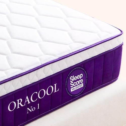 Image of OraCool Single Mattress 3FT, 10.2 Inch 7-Layer Medium Firm Memory Foam Single Bed Mattress with Hybrid Pocket Spring, 7-Zone Orthopaedic Back Pain Relief, Blue Air Cooling, OEKO-TEX (90x190x26cm)