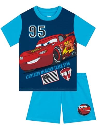 Image of Disney Cars Boys Pyjamas, Lightning McQueen Pyjamas, Short Pjs For Boys, Cars Pjs For Summer, Blue 7-8 Years