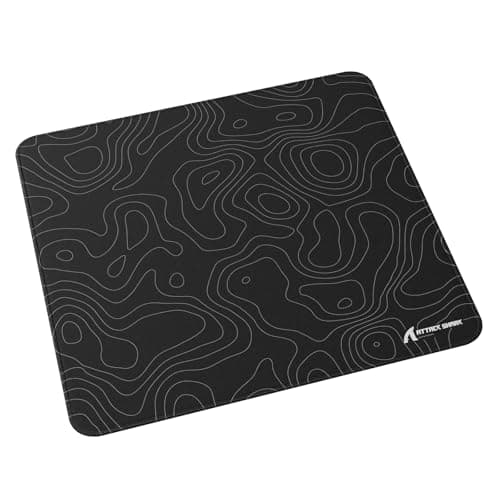 Image of LexonElec x ATTACK SHARK Medium Gaming Mouse Pad, Superfine Fiber Desktop Mouse Pad, 17.72*15.75 *0.16inch, Non-Slip Rubber Base, Optimised for Gaming Sensors,Waterproof Mat for E-sport-Black Contour