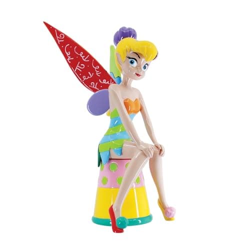 Image of Enesco Disney Britto Tinker Bell Sitting on a Thimble Figurine, 7 Inch, Multicolor