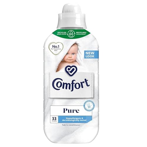 Image of Comfort Pure Fabric Conditioner, Hypoallergenic and Dermatologically Tested, 990ml (33 Washes)