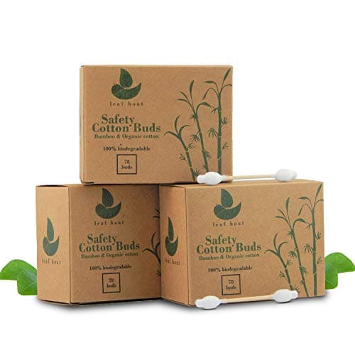 Image of LEAF BOAT Cotton Buds 78 or 234 Pieces | Baby Safety Cotton Buds for Ears, Makeup Cleaning | GOTS Certified Biodegradable, Eco-Friendly Plastic Free | Vegan | Recycled Packaging |