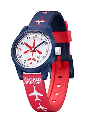 Image of Citizen Q&Q Red Arrows Solar Powered 32mm Watch, Charges with Sunlight or Any Other Fluorescent Light Source, Water Resistant to 100m, 2 Year Warranty, for Boys and Girls R03A-506VY