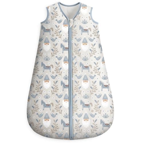 Image of Looxii Baby Sleeping Bag 2.5 Tog 12-18 Months Winter Baby Sleep Sack 100% Cotton Soft Warm Wearable Blanket for Newborn Infant Toddler Blue Horse