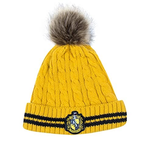 Image of Cinereplicas - Harry Potter - Pom Pom Beanie - Officially licensed - Hufflepuff - Yellow & black