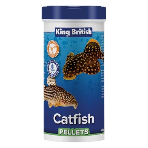 Image of King British – Catfish Pellets 200g – Multi-Vitamin Complete Sinking Food for Catfish & Other Bottom-Feeding Tropical Fish – Clear Water Formula –Natural ingredients – Support A Healthy Immune System