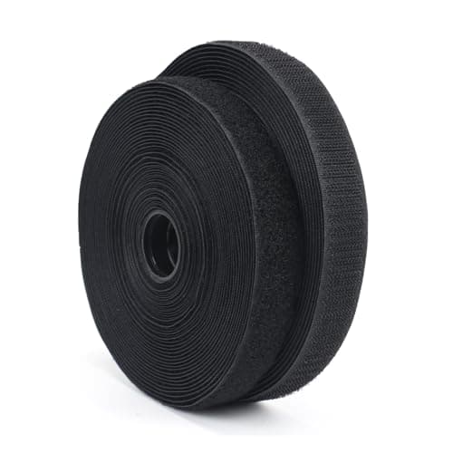 Image of Minnhua Hook and Loop Tape Sew On Tape 10m x 20mm Nylon Fabric Fastener Fastening Tapes Non-Adhesive Interlocking Tapes Sewing Tape Black for Clothes Crafting Fixing Cushions