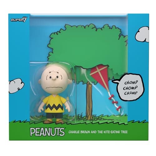 Image of SUPER7 Peanuts Reaction Figures - Charlie Brown and The Kite-Eating Tree (Diorama Box) Action Figure