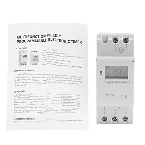 Image of Adfaga 16A Digital LCD Power Timer Programmable Relay Time Switch White Plastic 8.6x3.6x6.5cm for Indoor Outdoor Electric Devices Lights Hydroponic Equipment Street Lamps Neon Ligh (DC12V)
