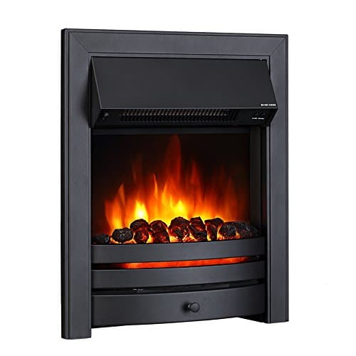 Image of Endeavour Fires Roxby Inset Electric Fire Black Trim and Fret, 220/240Vac 1&2kW, 7 Day Programmable Remote Control Electric Fire (without spacer)