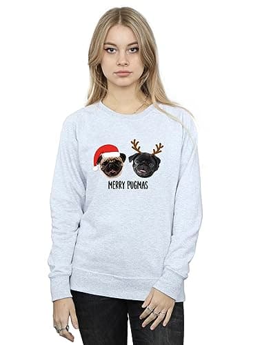 Image of Absolute Cult Christmas Women's Merry Pugmas Sweatshirt Sport Grey XXX-Large