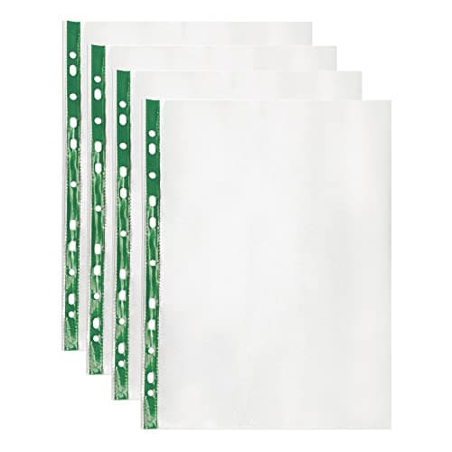 Image of 200 Quality Punched Pockets 50micorn Strong A4 Punched Pockets Filing Glass Crystal Clear