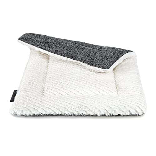 Image of lionto Reversible warming blanket for dogs and cats, washable lined rug with hard-wearing and fluffy side, 50x35 cm, hygienic mat with cold protection for pets, grey