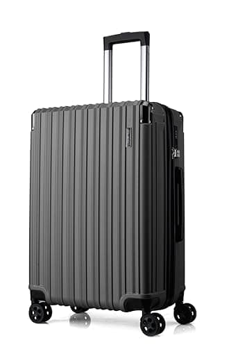 Image of FLIEE Medium Suitcase Hard Shell|TSA 3 Digit Combination Lock |Lightweight Suitcase |4 Dual Spinner Wheels| Aluminum Telescopic Handle | Medium 24" Hold Check in Luggage (Grey, Medium 24")