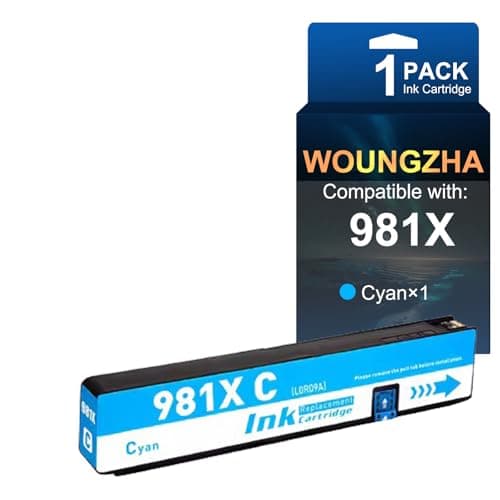 Image of Woungzha 981X Compatible Ink Cartridge HP 981X for HP PageWide Color 586dn 556xh 586z 586f 556 586 E55650 (1 Cyan)