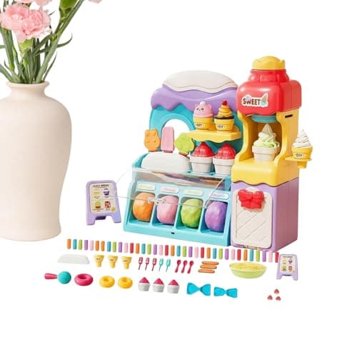 Image of Kitchen Creations Noodle Party Playset, Diy Ice Cream Play Dough Set, Ice Cream Playset For , 20x19x7cm, Art Crafts Dough Tools 3 4 5 Years Old