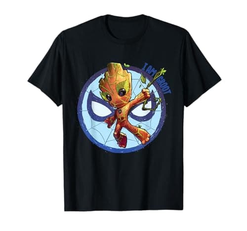 Image of Marvel 85th Anniversary I Am Groot Spider-Man Impression T-Shirt