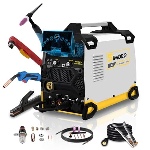 Image of SSimder 200A MIG Welder 10-in-1 Multi-Process Welding Machine 220V with Pulse MIG Aluminium Synergic HF TIG Stick Welder Pilot Arc Plasma Cutter for Farm DIY Auto Repair 60% Duty Cycle