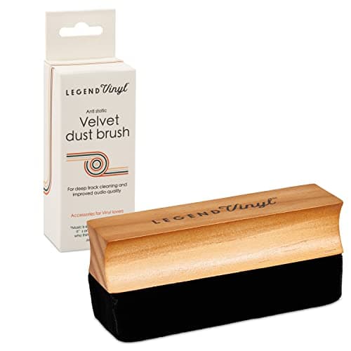 Image of Legend Vinyl Velvet Anti-Static Cleaning Brush with Wooden Handle - Premium Record Cleaner for Vinyl LPs, Eliminates Static, Dust, and Hiss for Superior Sound Quality