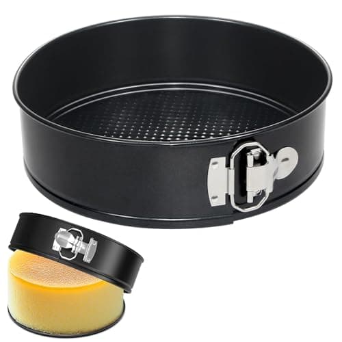Image of BFGLLY 18CM Non-Stick Spring Form Cake Tin, Round Cake pan with Loose Base Carbon Steel Cake Tins for Easy Release, Fridge and Freezer Safe, 7 inch (7inch/18cm)
