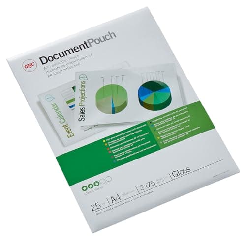 Image of GBC A4 2x75 Micron Gloss Laminating Pouches, Pack of 25, 3740489