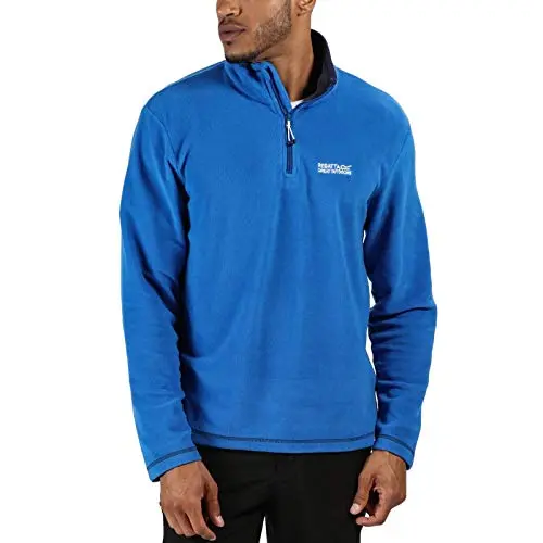 Image of Regatta Mens Thompson Fleece Anti-Pill Midlayer Top Oxford Blue/Navy