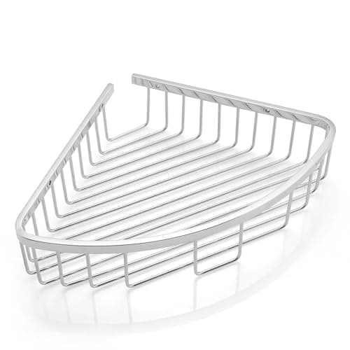 Image of BAORELST Corner Shower Caddy Rustproof 304 Stainless Steel Bathroom Shelf Organiser, 6cm Deep Shower Basket for Bathroom Corner tidy-Chrome