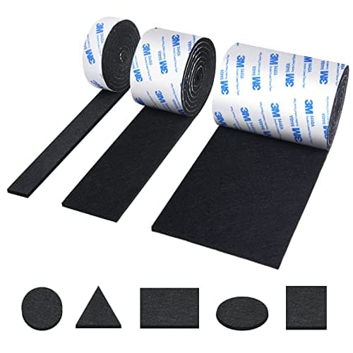 Image of Vicloon Furniture Pad, 3 Rolls Floor Protectors for Furniture Feet (120x10x0.5cm+120x5x0.5cm+120x2x0.5cm), Felt Pads Tailorable for Chair Feet Legs, Tiled, Cabinet, Hardwood Floor Protectors(Black)