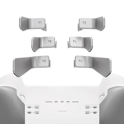 Image of eXtremeRate Swift Paddles for Xbox Elite 1/2 Controller, 6 in 1 Metalic Silver Replacement Interchangeable Back Paddles for Xbox One Elite & Elite Series 2 Controller
