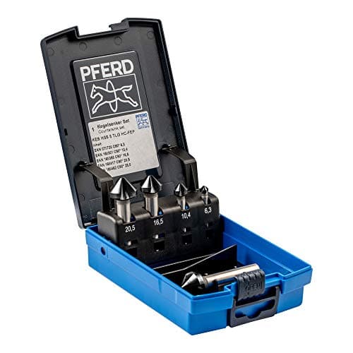 Image of PFERD HSS Cone/Deburring Countersink Set, 5 Pieces, 90°, Diameter 6.3-25.0 mm, DIN 335 C, HICOAT 25202159 - for Countersinking 90° Screws