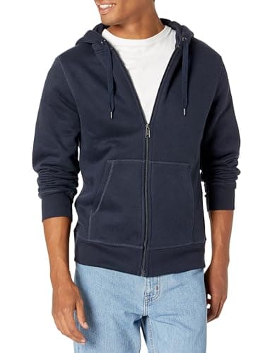 Image of Amazon Essentials Men's Full-Zip Fleece Hoodie (Available in Big & Tall), Navy, S
