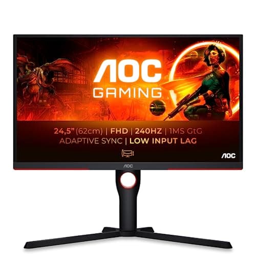 Image of AOC Gaming 25G3ZM/BK - 24.5" 240Hz FHD Monitor, 0.5ms MPRT, FreeSync Premium (1920x1080, HDMI 2.0 x 2, DisplayPort 1.2 x 1, Headphone out (3.5mm)) black/red