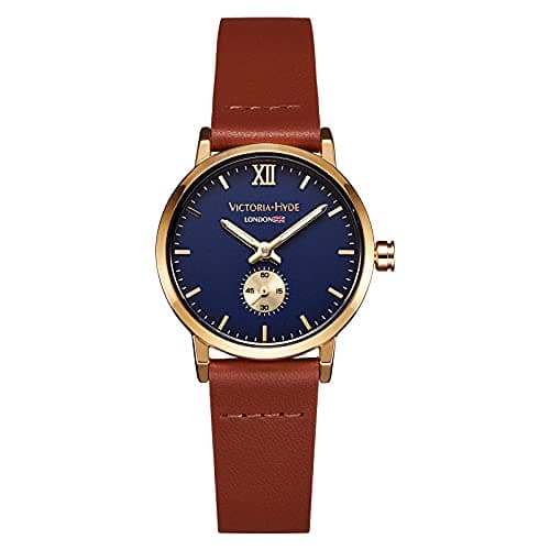 Image of VICTORIA HYDE Retro Elegant Small Dial Quartz Watches for Women Replaceable Genuine Leather Strap Mother's Day Gifts