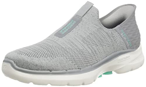 Image of Skechers Women's GO Walk 6 Fabulous View Sneaker, Gray Textile/Trim, 6 UK