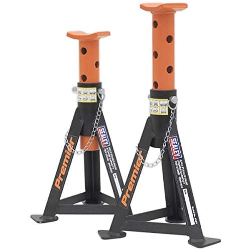 Image of Sealey HD Axle Stands / Jack Stands Pair - 3 Tonne Capacity per Stand Multi Hole **AS3O - Orange**