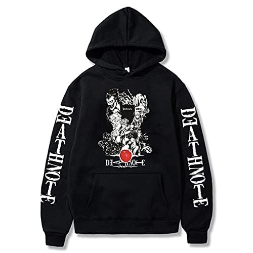 Image of Death Note L·Lawliet Hoodie Anime Cosplay Costume Sweatshirt Pullover Long Sleeve Casual Sportswear Sweatshirts for Men Women Black